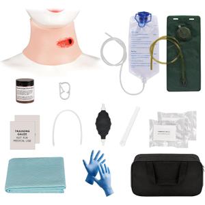 Wearable Neck Wound Packing Trainer Kit for Hemorrhage Control Training, Complete Bleeding Control Training Set for EMT, EMS, Tactical, Stop The Bleed Simulator