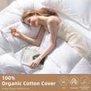 Feather Down Fiber Comforter Oversize King Size,Hotel Style Bedding Comforter,750+ Fill Power,1200TC,100% Organic Cotton Fabric,All Season White Duvet Insert with 8 Corner Tabs