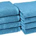 Amazon Basics Quick-Dry Hand Towels - 100% Cotton, 8-Pack, 28 x 16 inches, Lake Blue