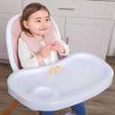 Evolur Zoodle 2-in-1 High Chair for Baby & Toddler Convertible High Chair to Toddler Chair, Padded Seat, 5-Point Safety Harness, Dual Dishwasher-Safe Trays, Solid Beechwood Legs Pink