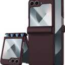 STORMTAL for Samsung Galaxy Z Flip 6 Case/Z Flip 7 FE Case, Hinge Protection, Built-in Screen Protector, Wireless Charging, Slim Rugged Phone Protective Case for Galaxy Z Flip 6 Wine