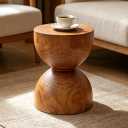 Solid Wood Pier, Homestay Tree Stump Stool, Living Room Sofa Side Table，Bedside Table, for Homestay, Hotel Decoration Ornaments(B), 12.6 x 12.6 x 17.7 inches