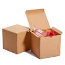 MESHA 6x6x6 Gift Boxes with Lids, Brown Kraft Gift Boxes 50PC for Christmas, Cupcake, Bridesmaid & Groomsmen Proposal, Birthday, Party Favor, Wedding Favor (1 Count (Pack of 50))