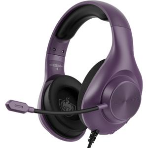 Gaming Headset for PS5 PS4 PC, Wired Headsets with 7.1 Surround Sound, H-7 Gaming Over Ear Headphones with Noise Cancelling Flexible Mic Memory Earmuffs, for PC/PS5/PS4/Xbox Series X/S/Switch(Purple)