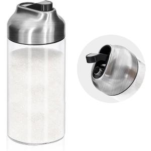 Aelga 12 OZ Glass Sugar Dispenser with Pour Spout, Weighted Pourer, for Coffee, Tea & Baking, Pack Of 2