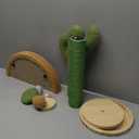 Globlazer Tall Scratching Post for Cats, Cactus Cat Scratching Post Cat Scratcher Cute Sisal Large Cat Scratching Post with Modern Wooden Ball Tracking Interactive Toys, SC30