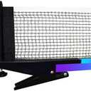 Portable Table Tennis Net with Clamps Collapsible Steel Post Ping Pong Net Set for Indoor/Outdoor Use Includes Clip Grip & Durable Mesh Easy Setup