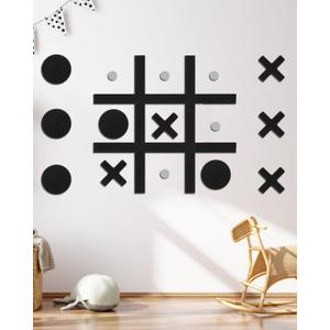 Magnetic Tic Tac Toe Wall-Mount Game,Game Room Decor,Hallway Decor,Playroom Decor,Modern Wall Decals for Kids Room,Classroom&Offices,Fun for Kids and Adults(Simple Installation)