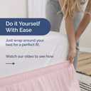 Wrap Around Dust Ruffle Bed Skirt - Lavender Pink - for Queen Size Beds w/ 15 Inch Drop - Easy Fit Elastic Strap - Adjustable Pleated Bedskirt w/Brushed Fabric -Wrinkle Free, Women, Men, Kids & Teens