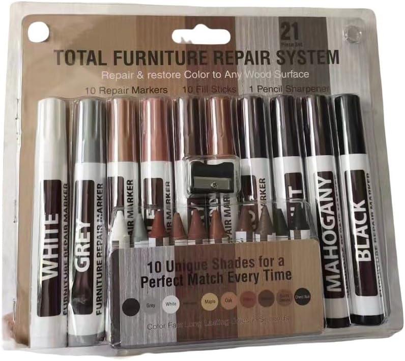 Woodworking furniture pen, furniture crayon, pencil sharpener set (21)