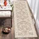 Yamaziot Washable Runner Rug, 2'×10' Non-Slip Boho Vintage Hallway Rug Runner with Rubber Backing, Stain Resistant & Low Pile Faux Wool Distressed Carpet Runner for Bedroom, Kitchen, Laundry, Entrance