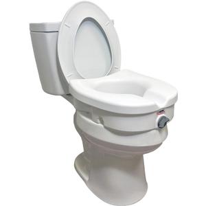 Carex E-Z Lock Raised Toilet Seat, Elongated Toilet Seat Riser, Adds 5 Inches of Height, 300 lbs Capacity, Elevating and Raising Seat for Elderly and Handicap, Universal, Slip-Resistant, White
