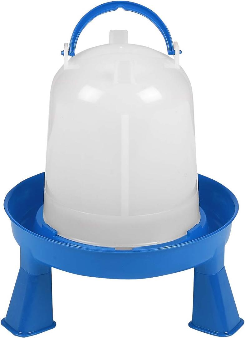 Double-Tuf Poultry Waterer with Legs | Durable Water Container | Carrying Handle for Chickens & Birds | Chicken Waterer | 1.5 Quart