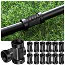 Pangda 25 Pack PVC 1/2-inch Compression Coupling Drip Irrigation Parts Drip Irrigation Connectors Fitting for Supply Tubing and Dripline with 0. 620 Inch Od, Black