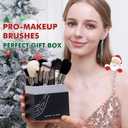 Makeup Artist MUST HAVES 42Pcs Makeup Brushes Set with Real Natural Goat Hair By BUEART DESIGN (42Pcs Matte Pearl Black)