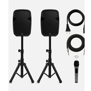 Bowens 8-Inch Bluetooth PA Speaker Set – Portable Speakers Bluetooth Wireless