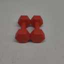 RBX Vinyl Coated Hand Weight Dumbbell Set - Hex Shaped, Roll Free for Body Building/Sculpting/Strength Training Exercise, (Set of 2) (3lb, Red)