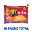 RITZ Bits Cheese Sandwich Crackers, Lunch Snacks, 10 Snack Packs (EXP 05/19/26)