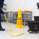Carlisle FoodService Products Omnifit Mop Bucket with Side Press Wringer and Soiled Water Insert for Floor Cleaning, Kitchens, Restaurants, And Janitorial Use, Polypropylene (Pp), 35 Quarts, Black
