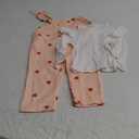Toddler Baby Girl Valentines Clothes Ruffled Sleeves Top Heart Bell Bottoms Flared Overalls Suspender Pants Set (2-3T)