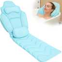 Full Body Bath Pillow for Bathtub - Extra Long 61 Bath Pillows for Tub, Ergonomic 4D Air Mesh Tub Pillow with Head, Neck & Lumbar Support, Bathtub Pillow Spa Cushion with Non-Slip Suction Cups