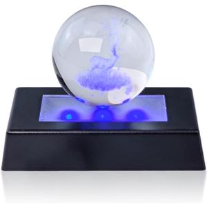 LED Light Base Rectangle Display Stand, 3D Crystal Light Base with 7 Color and USB Cable, Multicolor Lighted Rectangle Stand for Crystal Glass Ball/Art Display/Holiday Party Decoration(Black) (Black)