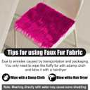 25x25CM Hot Pink Faux Fur Fabrics Square, Plush Fluffy Fuzzy Cut Craft Fur, Craft Beard Hair, Beard Miniature Dolls Rugs Mats Gift, Winter Halloween Christmas Costume Party Decorations