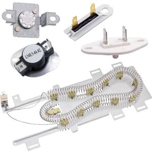 BlueStars 8544771 WED9200SQ0 Dryer Heating Element 279973 3392519 Thermal Fuse and 8577274 Thermistor Dryer Repair Kit For Whirlpool WED9200SQ0 WED9550WW1 WED9400SW2 WED7300XW0 and Kenmore Dryers