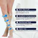 LIN PERFORMANCE 20-30 mmHg Compression Socks for Women Men Knee High Open Toe Leg Support Stockings for Daily Comfort Travel (Nude,M)