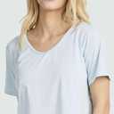 Real Essentials 3 Pack: Women's Dry-Fit Short Sleeve V-Neck Crop Top Boxy Athletic Tee (XL)
