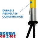Scuba Choice 5' (Two-Piece) Fiberglass Travel Pole Spear, 3 Speartip Set (12" Paralyzer, Single Barb & Lionfish Tip) w/Black Hawaiian Sling & Carry Bag, Ice Spearfishing & Underwater Hunting Gear