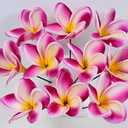 Birthday Gifts for Women 10pcs White Hot Pink Flowers PU Real Touch Flowers Hawaiian Plumeria Frangipani Artificial Flowers for DIY Birthday Gifts Wedding Gifts Home Decor Table Centerpiece