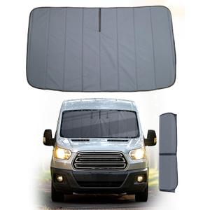Insulated Blackout Windshield Covers Fit for Ford Transit 150 250 350 Window Covers Medium and High Roof 2015-2024 Van Window Shade, Gray