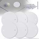 6 Pcs Smoke Detecte Cover Plate, 5 Inch Metal Round Blank Ceiling Cover Plate, Junction Box Covers For Outlet And Wall Light Hole, Electrical Box Covers With Hole Spacing 3.5 Inch