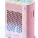 Trucozie Air Purifier for Home Large Room Bedroom Up to 1937 Ft in 1 Hr With Double-sided Air Inlet, Air Quality and Light Sensors, HEPA Sleep Mode for Allergies, Dust, Pollen, Pet Hair, Pink