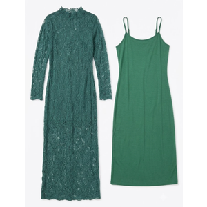 Miami Shift Dress Women Kelly Green Short Halter Sleeveless Lace, Large