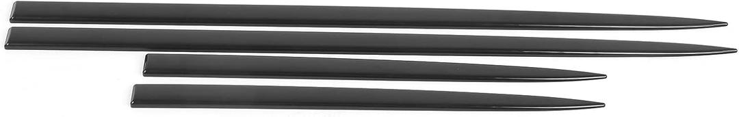 Qiilu Door Trim Kit Strips, Body Side Trim Bright Black Universal Door Protector Automotive Trim