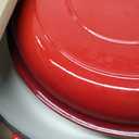 Cast Iron Casserole Braiser,3.8 Quart Enameled Cast Iron Pan,Heavy Duty Casserole Skillet with Lid and Dual Handles,Porcelain Surface Casserole Dish with Lid,Dutch Oven Gifts for Family,Red (3.8QT)