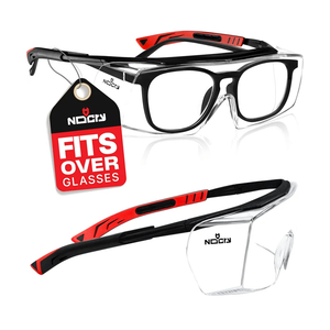 NoCry Safety Glasses Over Eyeglasses for Men and Women with Anti Scratch Lenses and Integrated Side Shields — Adjustable Temples with Anti-Slip Tips — 100% UV Protective Eyewear — ANSI Z87 Certified