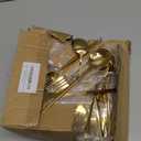 180 Pcs Gold Silverware Bulk for 60 Stainless Steel Flatware Reusable Utensils Knives Spoons and Forks Cutlery for Kitchen Restaurant Service Wedding