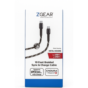 Zgear 10-Foot Braided Sync And Charge Cable 