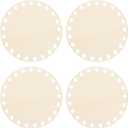 PATIKIL 4" Diameter Crochet Basket Bottom, 4Pcs Round Blank Crochet Knitting Wooden Base for DIY Craft Weaving Basket Making Supplies Home Decoration
