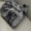 Zentavio Area Rugs for Living Room Small Carpet for Bedroom 3x5 Bedside Washable Soft Fluffy Shag Aesthetic Plush High Pile Throw Rug for Nursery Kids Room Dorm Room Tie-Dyed Black Grey