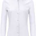 Ruisin Super Soft Wrinkle Free Button Down Shirts for Women Solid Long Sleeve Striped Formal Work Dress Blouses Tops (White, XL)