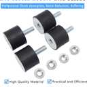 M10 Rubber Studs Shock Absorber Anti-Vibration Isolator Mounts, Rubber Cylindrical Vibration Isolation Mount for Air Compressors Garage Motor Diesel Engines with Non-Slip Nuts, 4 Pack Double Stud