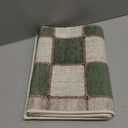 Yinhua Green Checkered Rug 2x3 Farmhouse Washable Rugs for Entryway Non Slip Soft Small Area Rug, Vintage Door Mat Low Pile Geometric Throw Rugs Carpet for Beside Dorm Kitchen (Green and White)