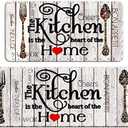 FRESHMINT Farmhouse Kitchen Mats Sets 2 Piece Cushioned Anti-Fatigue Comfort Mat for Home & Office Ergonomically Engineered Memory Foam Kitchen Rug Waterproof Non-Skid, 30" by 17" + 47" by 17",Home