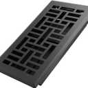 4x8 Inches Heavy Duty Walkable Floor Register Easy Adjust Air Supply Lever Floor Vents - Seattle Design - Vent Cover for Home Floor - Matte Black