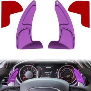 Steering Wheel Shift Paddle Extended Shifter Trim Cover for Dodge Challenger Charger Durango RT & Scat Pack 2015-2024, for Jeep Grand Cherokee 2014-2021 Interior Decoration Accessories (Purple 2PCS)