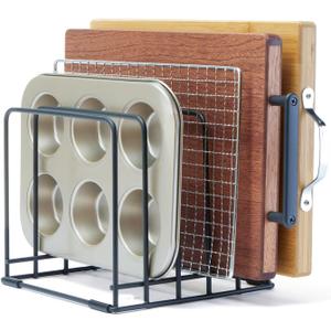 Cutting Board Organizer,Kitchen Cabinet Organizer,Divided Rack with 5 Slots for Baking Trays,Space-Saving Kitchen Storage for Cutting Boards, Cookie Sheet, Thin Pans and Baking Sheets Holder (1pcs)